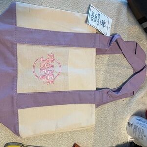 Viral Trader Joe's Lavender Trim Canvas Tote Bag